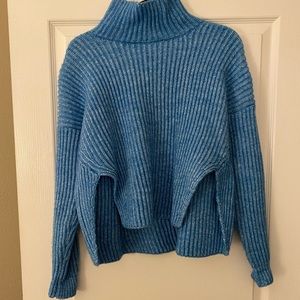 Blue Turtleneck Sweater